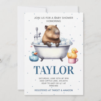 Capybara Baby shower Invitation
