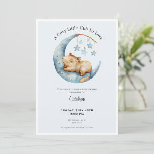 Capybara Baby Shower Invitation Cozy Moon Cub