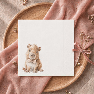 Capybara Baby Shower Napkin • Girl Edition