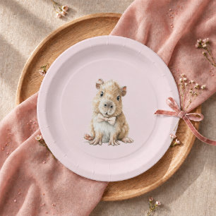 Capybara Baby Shower Plate • Woodland Girl Theme