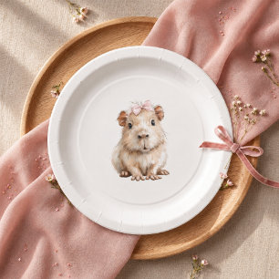 Capybara Baby Shower Plate • Woodland Girl Theme