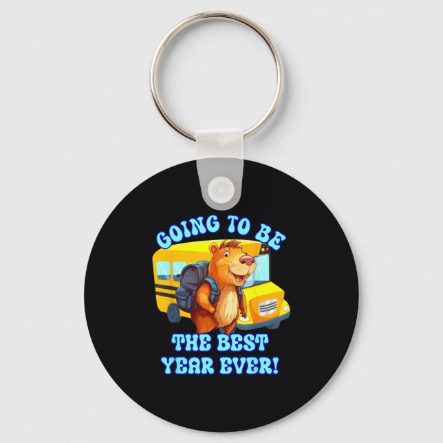 Capybara Back To School Best School Year Capybara  Key Ring (Front)