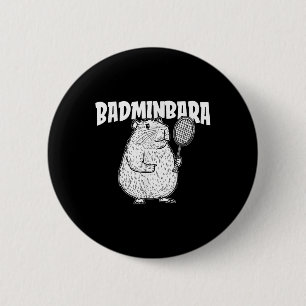 Capybara Badminton Shuttle - Player Racket Badminb 6 Cm Round Badge