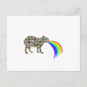 Capybara barfing a rainbow postcard