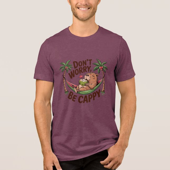 Capybara Be Happy Tri-Blend Shirt (Front)