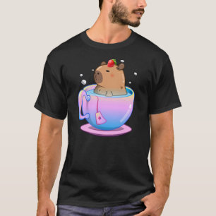 Capybara Berry Sweet Girl Strawberry Girl Tea ART  T-Shirt