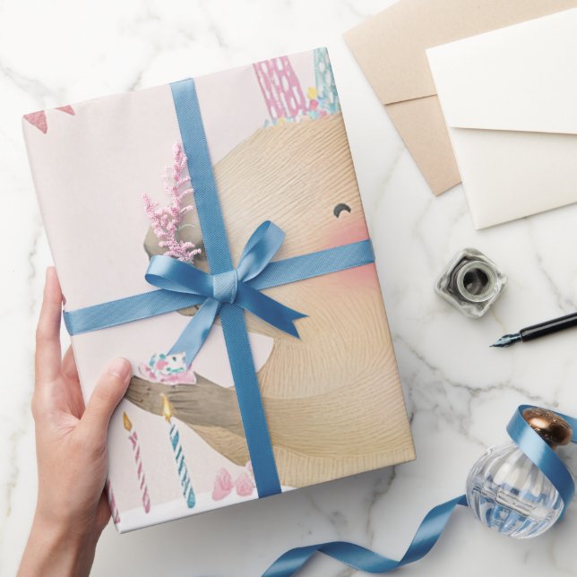 Capybara Birthday Bash Party Decor Wrapping Paper (Gifting)