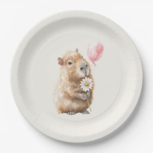 Capybara Birthday • Cute Animal Party Supply Paper Plate