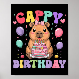 Capybara Birthday Girls Funny Birthday Kids Boys G Poster