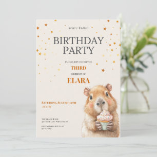 Capybara Birthday Invitation • 3rd Birthday
