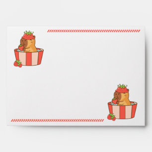 Capybara Birthday Party Invitation Cute Animal Envelope
