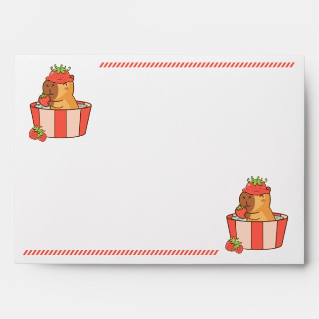 Capybara Birthday Party Invitation | Cute Animal  Envelope (Front)