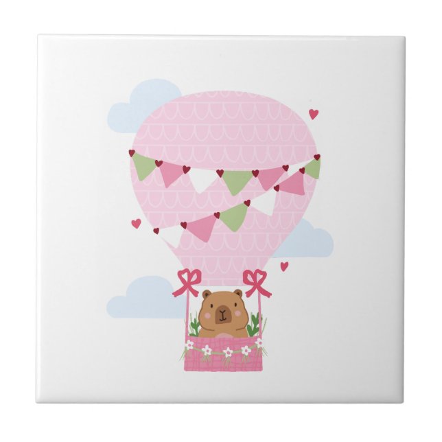 Capybara Birthday Party Kids Watch Tile (Front)