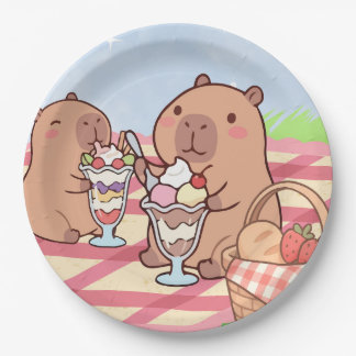 Capybara Birthday Picnic  Paper Plate