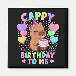 Capybara Birthday Shirt _ Kawaii Girl Cappy Magnet