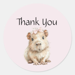 Capybara Birthday Thank You Classic Round Sticker