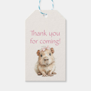 Capybara Birthday Thank You Gift Tags