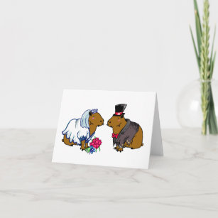 Capybara Bride & Groom Cute Wedding illustration Card
