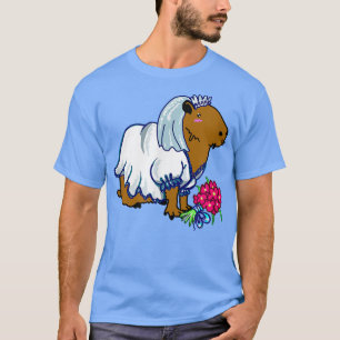 Capybara Bride in A Wedding Dress Illustration T-S T-Shirt