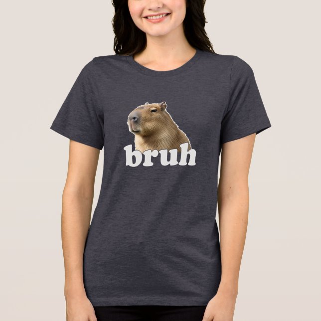 Capybara Bruh Meme Shirt Funny Animal Tee (Front)