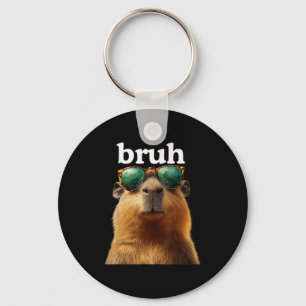 Capybara Bruh With Sungles Funny Meme Lovers Men W Key Ring