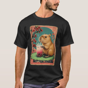 Capybara Bubble Tea Graphic Kawaii Japanese Vintag T-Shirt
