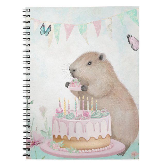Capybara Cakefest Kids Notebook (Front)