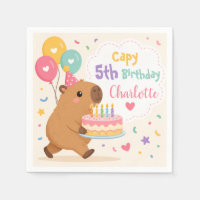 Capybara Capy 5th Birthday Girl Name Pink Cake