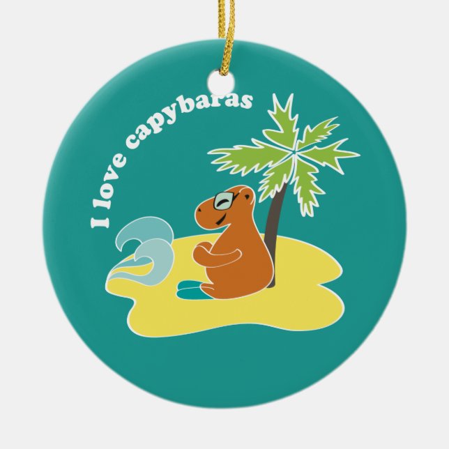 Capybara Ceramic Tree Decoration (Front)
