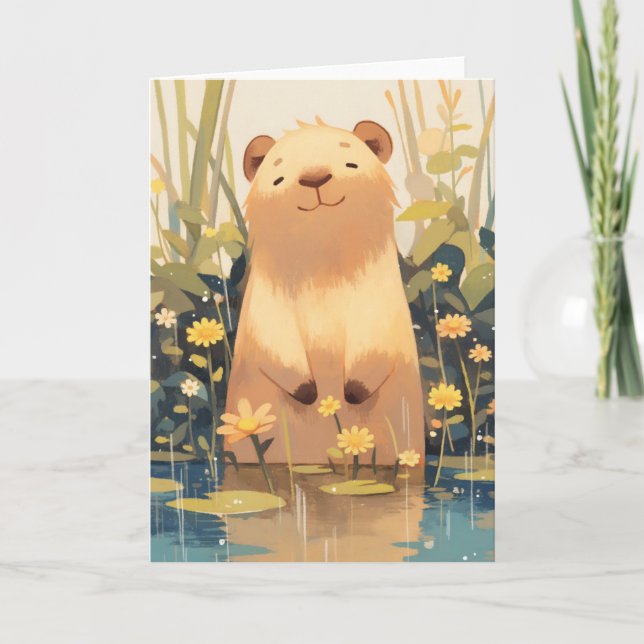 Capybara Cheeky Grin Card (Front)