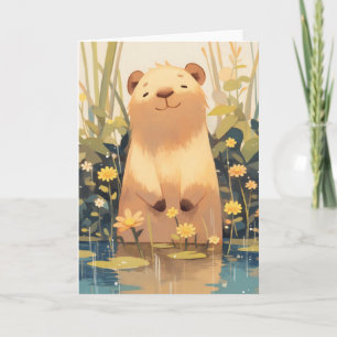 Capybara Cheeky Grin Card