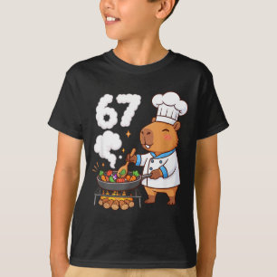 Capybara Chef 67 Six Seven Funny Brain Rot Meme Gr T-Shirt