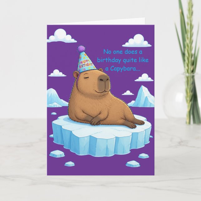 Capybara Chill Birthday Greeting Card (Front)