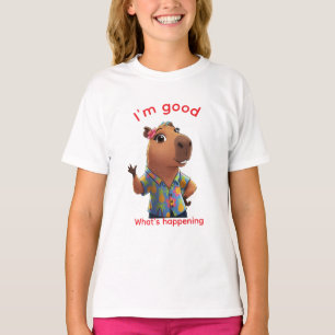 Capybara Chill Vibes Tropical Summer White T-Shirt