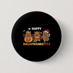Capybara Christmas Halloween Costume Happy Halloth 6 Cm Round Badge