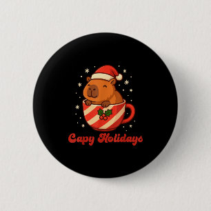 Capybara Christmas Shirt, Funny Capy Holidays  6 Cm Round Badge