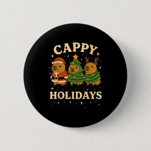 Capybara Christmas Shirt, Funny Capy Holidays  6 Cm Round Badge