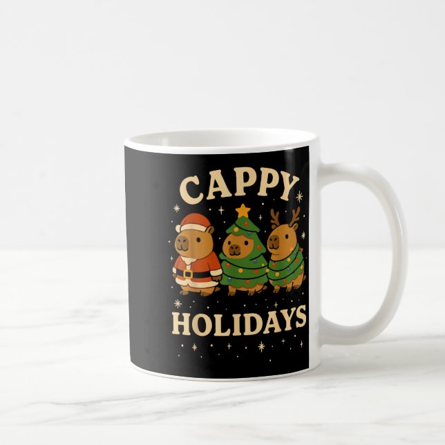 Capybara Christmas Shirt, Funny Capy Holidays  Coffee Mug (Right)