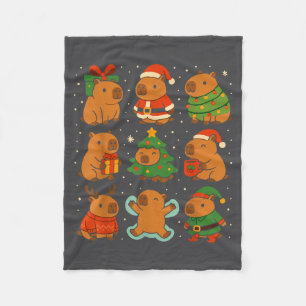 Capybara Christmas Shirt, Funny Capy Holidays  Fleece Blanket