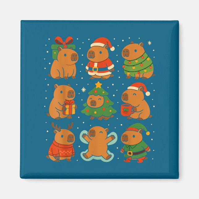 Capybara Christmas Shirt, Funny Capy Holidays  Magnet (Front)