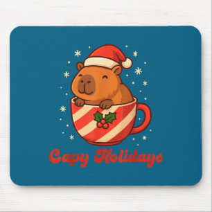 Capybara Christmas Shirt, Funny Capy Holidays Mouse Pad