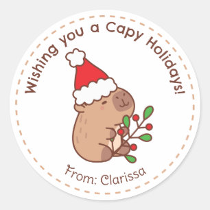 Capybara Christmas Stickers Funny Cute