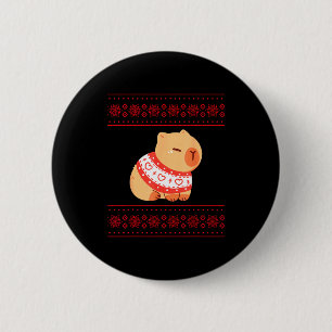 Capybara Christmas Sweater  6 Cm Round Badge
