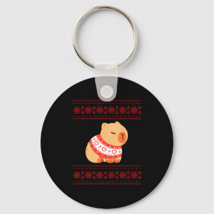 Capybara Christmas Sweater  Key Ring