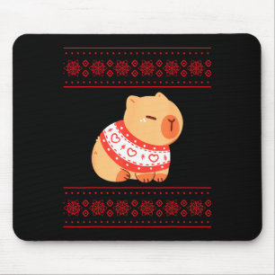 Capybara Christmas Sweater  Mouse Pad