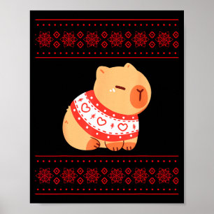 Capybara Christmas Sweater  Poster