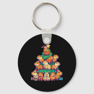 Capybara Christmas Tree Funny Capybara Xmas  Key Ring