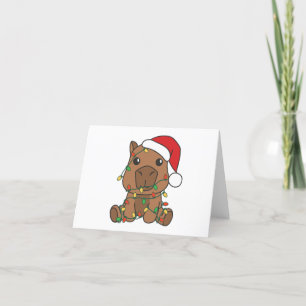 Capybara Christmas Winter Animals Holiday Card