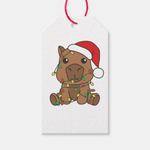 Capybara Christmas Winter Animals Holiday Gift Tags