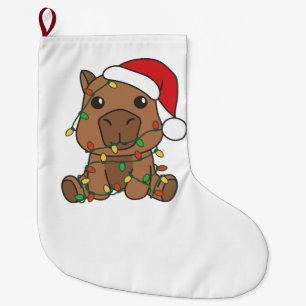 Capybara Christmas Winter Animals Holiday Large Christmas Stocking